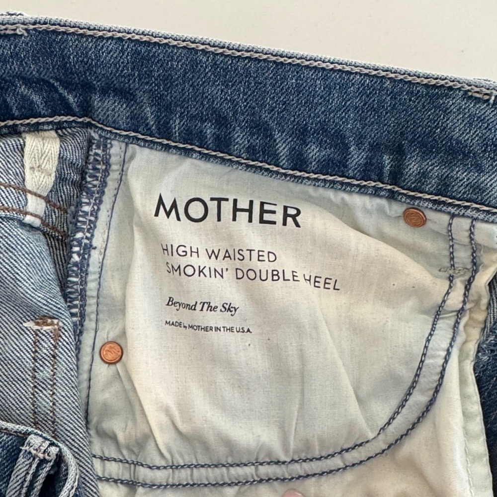MOTHER High Waisted Smokin’ Double Heel Beyond the Sky